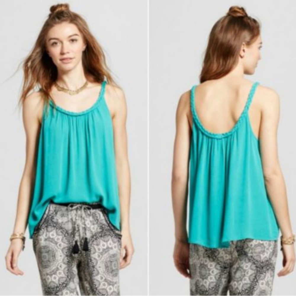 Mossimo XXL FREE WITH PURCHASE Women’s Tank Top Braided Camo Jade Green NWT